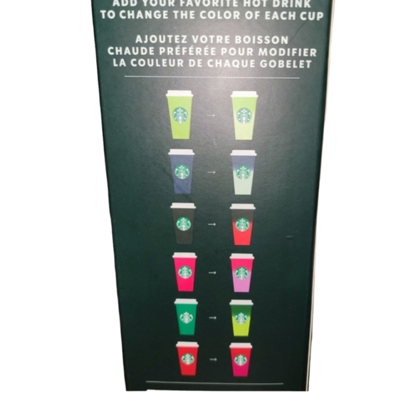 NWT. Starbucks Color Changing Reusable 16 oz Hot Cups with Lids. Set of 6 - Picture 4 of 4